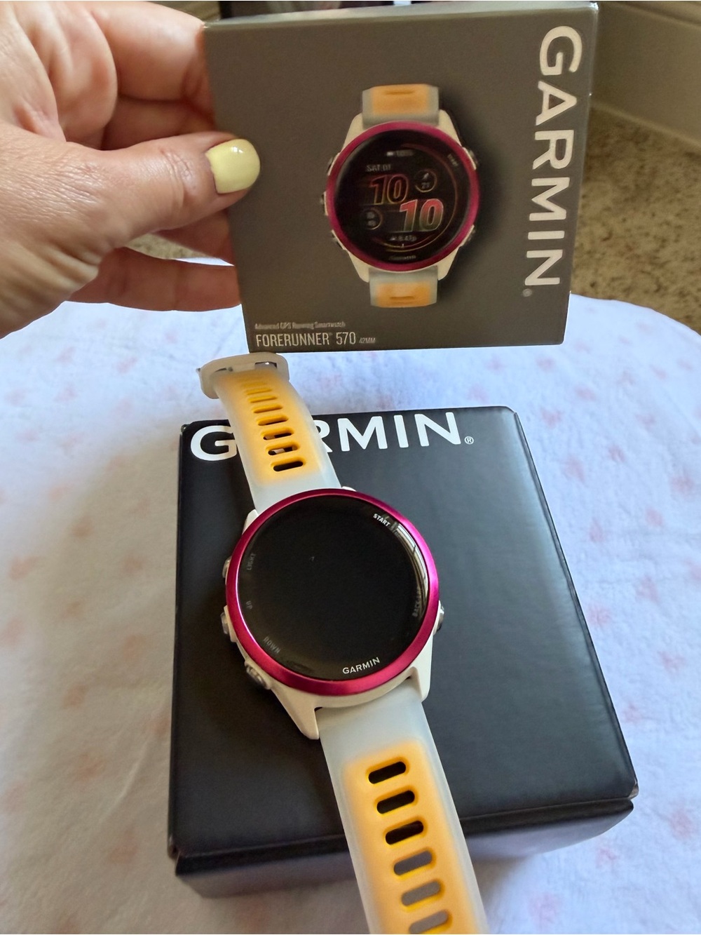 EUC Garmin Forerunner 570 42mm GPS Smartwatch - Raspberry!! 🩷 - Picture 3 of 10